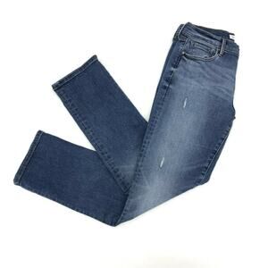 Banana Republic Women's Straight Knick Jeans Size 27 Stretch Distressed Mid Rise